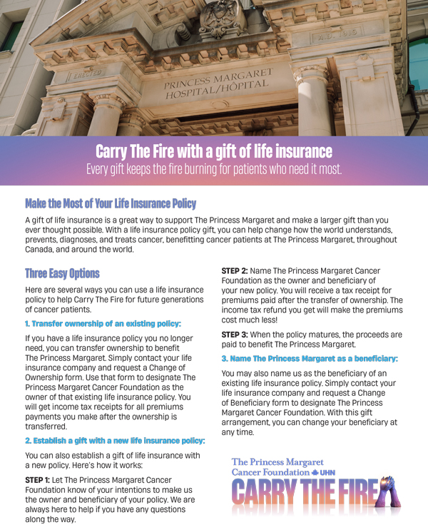 insurance Support The Future of My Favorite Charity brochure cover